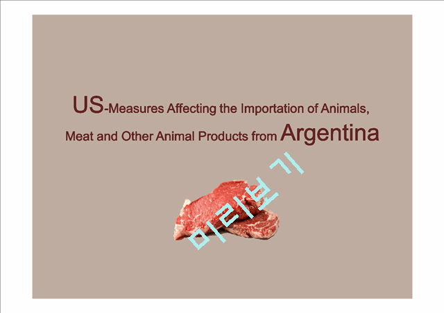 미국과 아르헨티나의 쇠고기 협상문제   (1 )